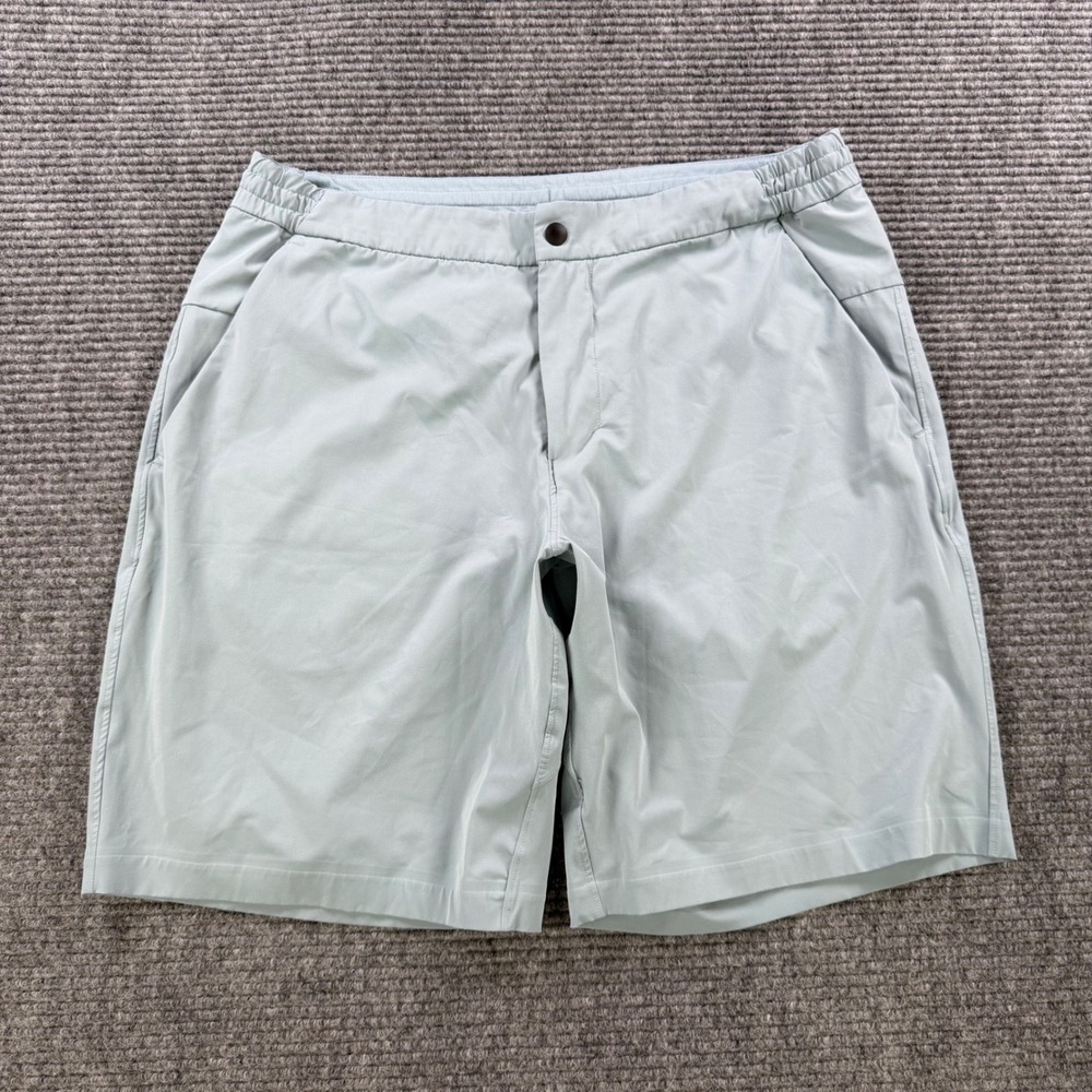 Lululemon Commission Swim Shorts Mens 34 Light Grey Blue Tech Active 9.5" Inseam